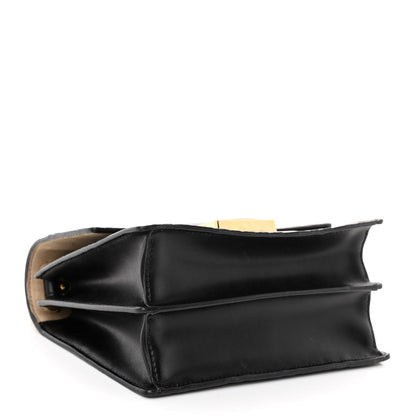 Fendi Vitello Liberty Bi-Color FF 1974 Embossed Small Kan U Shoulder Bag Maya Black 4 of 9