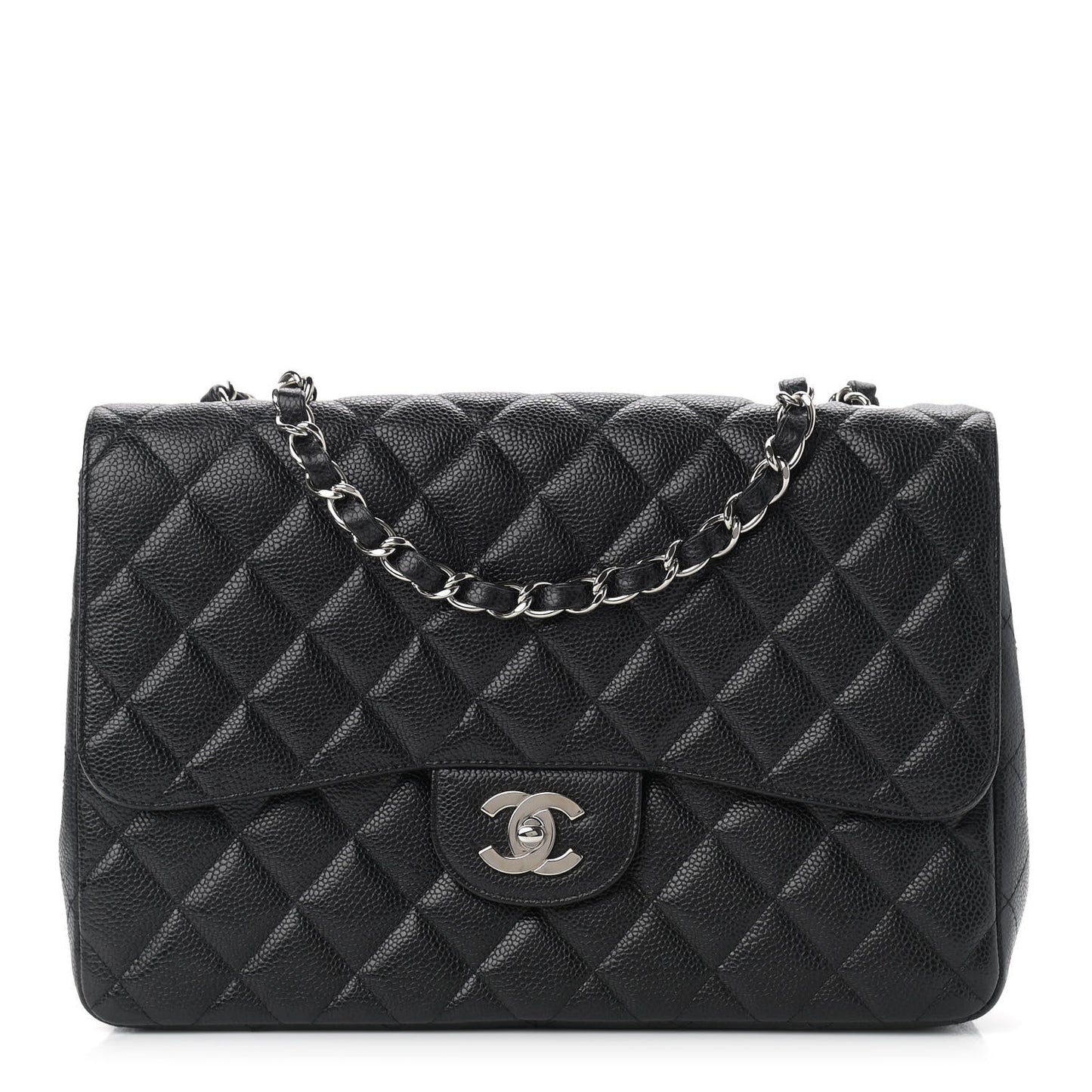Caviar Quilted Jumbo Single Flap Black