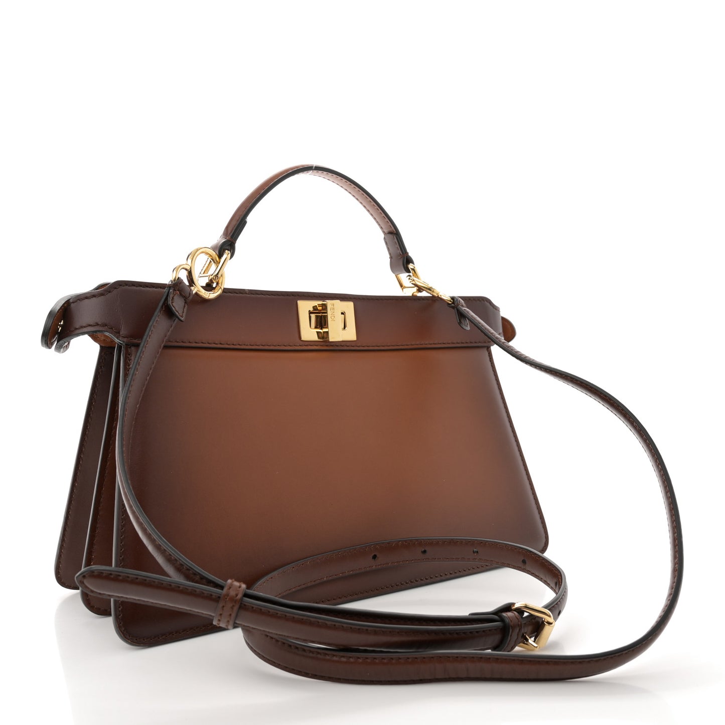 Vitello King Tamponato Medium Peekaboo I SEE U East West Satchel Cuoio