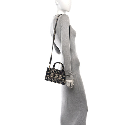 Christian Dior Oblique Mini Book Tote With Strap Blue Multicolor 2 of 11