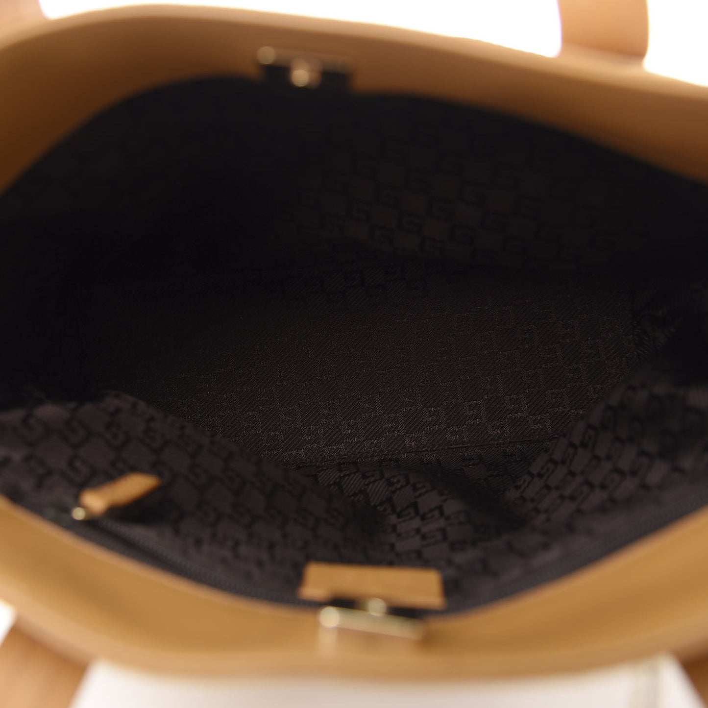 Suede Double Pocket Tote Beige