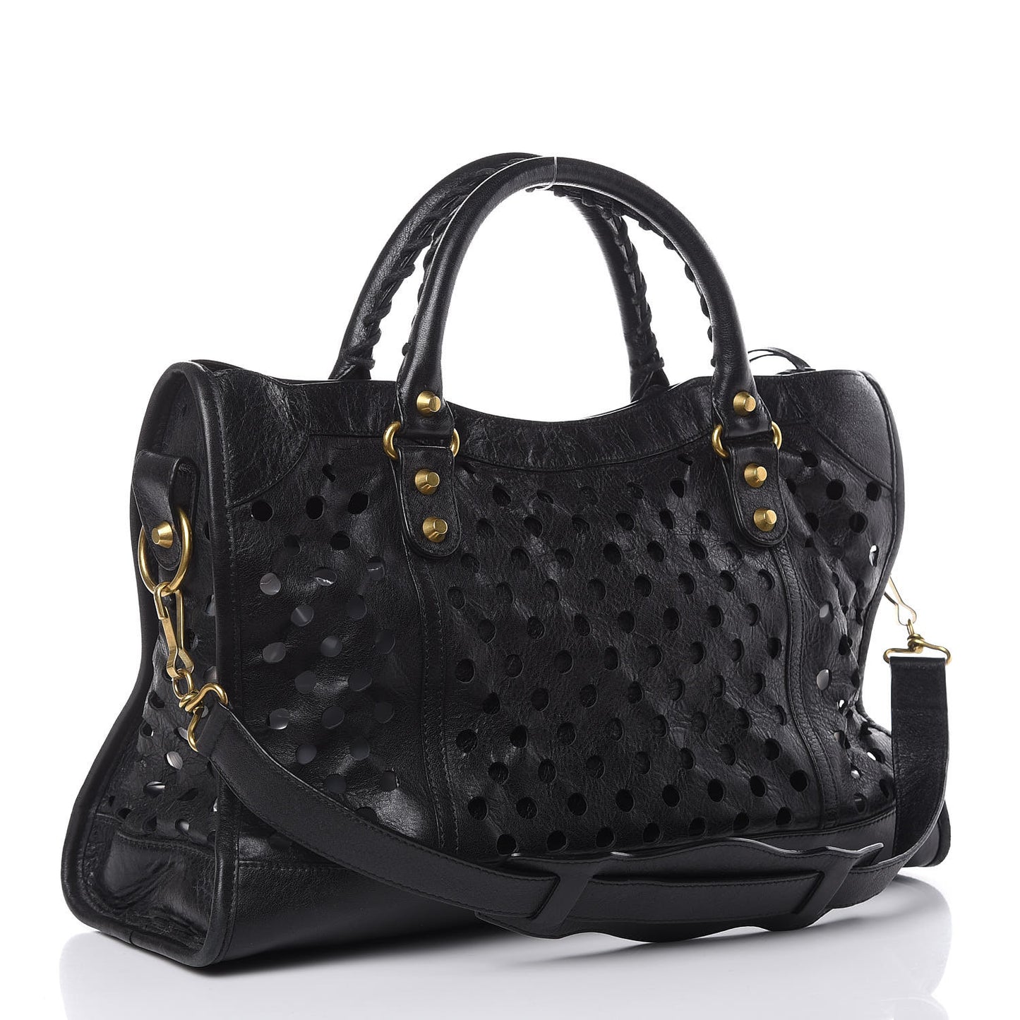 Agneau Classic Hardware Perforated Dot City Black