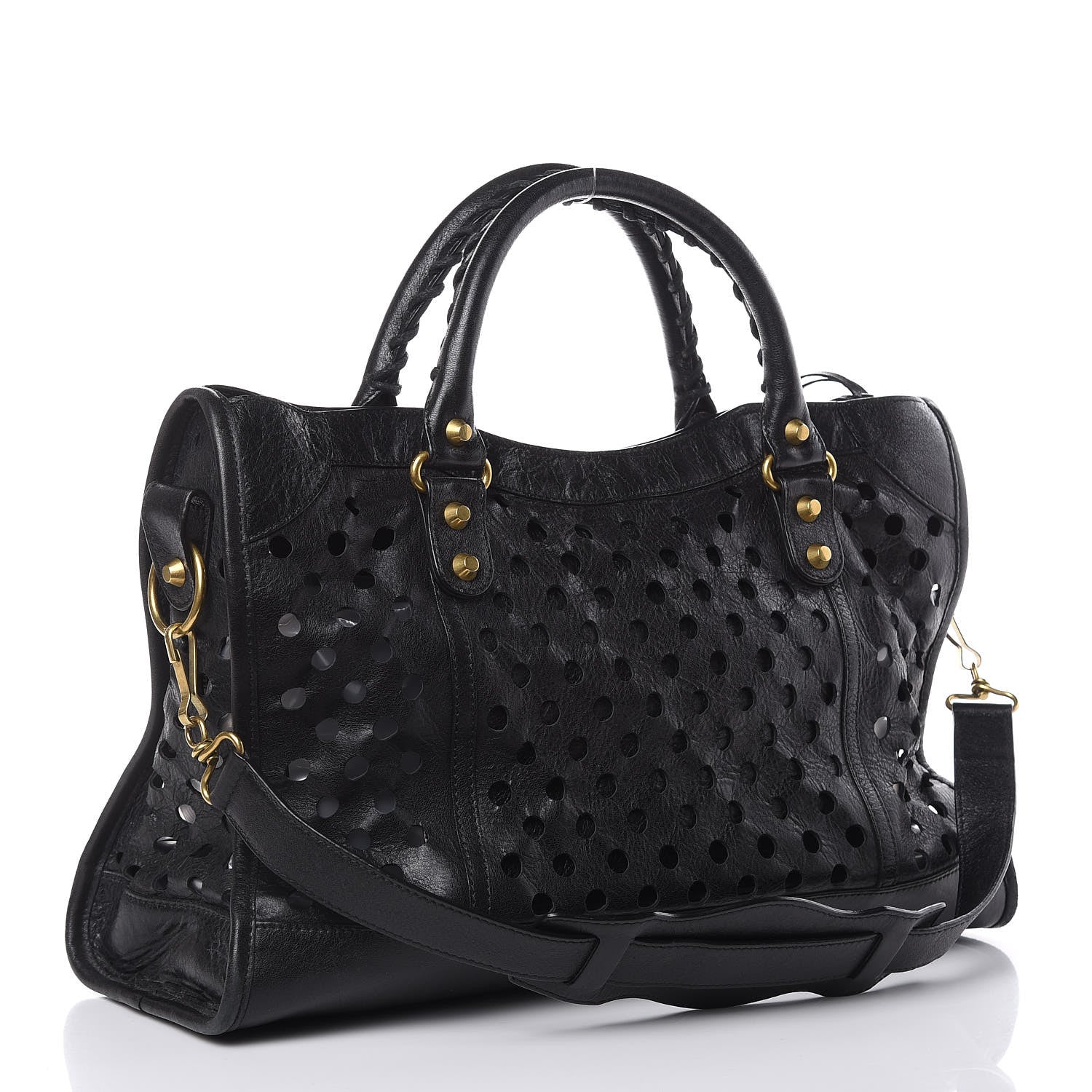 Balenciaga Agneau Classic Hardware Perforated Dot City Black 3 of 17