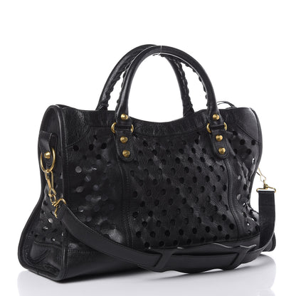 Balenciaga Agneau Classic Hardware Perforated Dot City Black 3 of 17