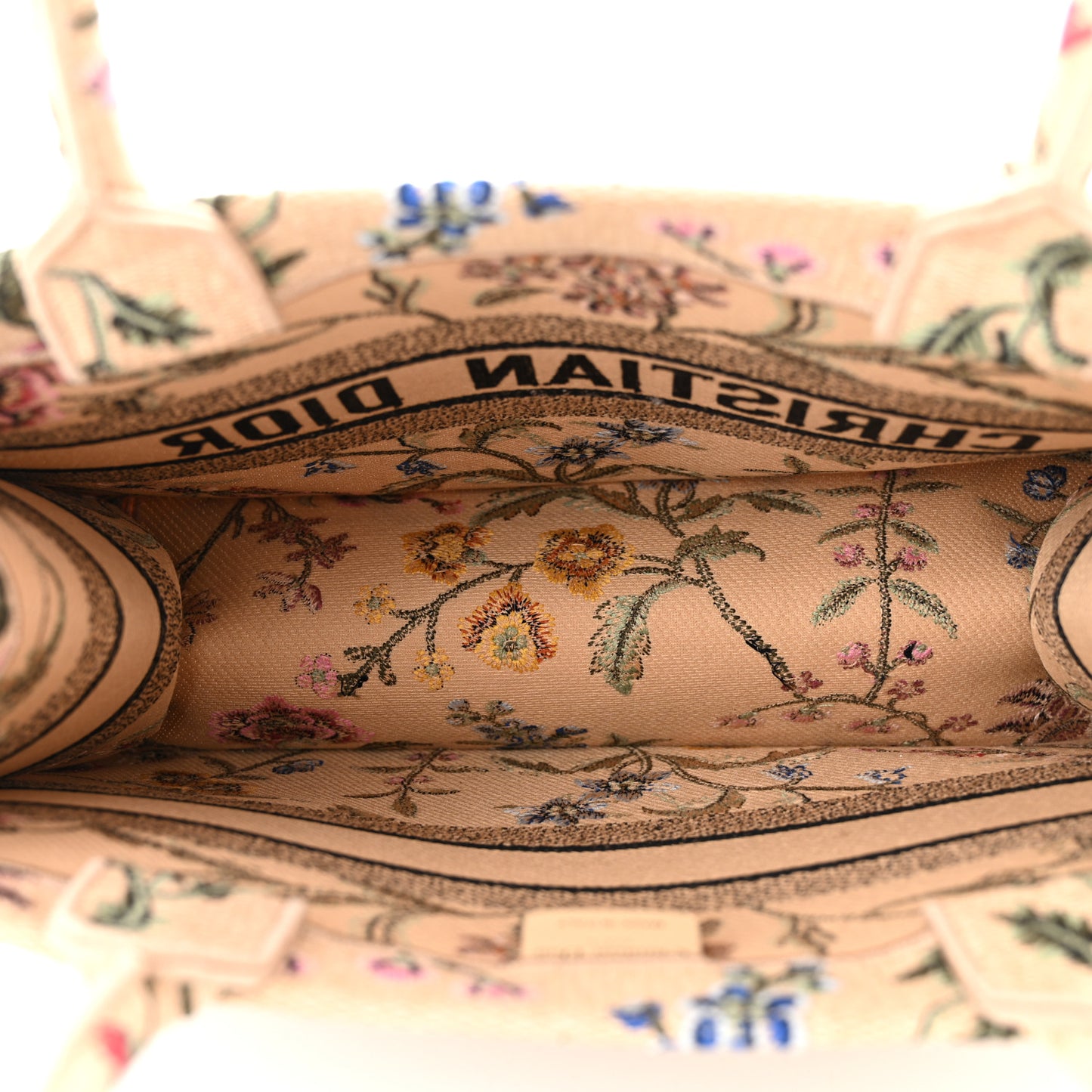 Raffia Embroidered Petites Fleurs Medium Book Tote Natural