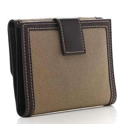 Prada Jacquard Logo Compact Wallet Corda Moro 3 of 7