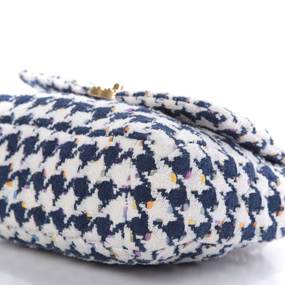 Chanel Tweed Quilted Large 19 Flap Ecru Navy Blue Multicolor 7 of 11