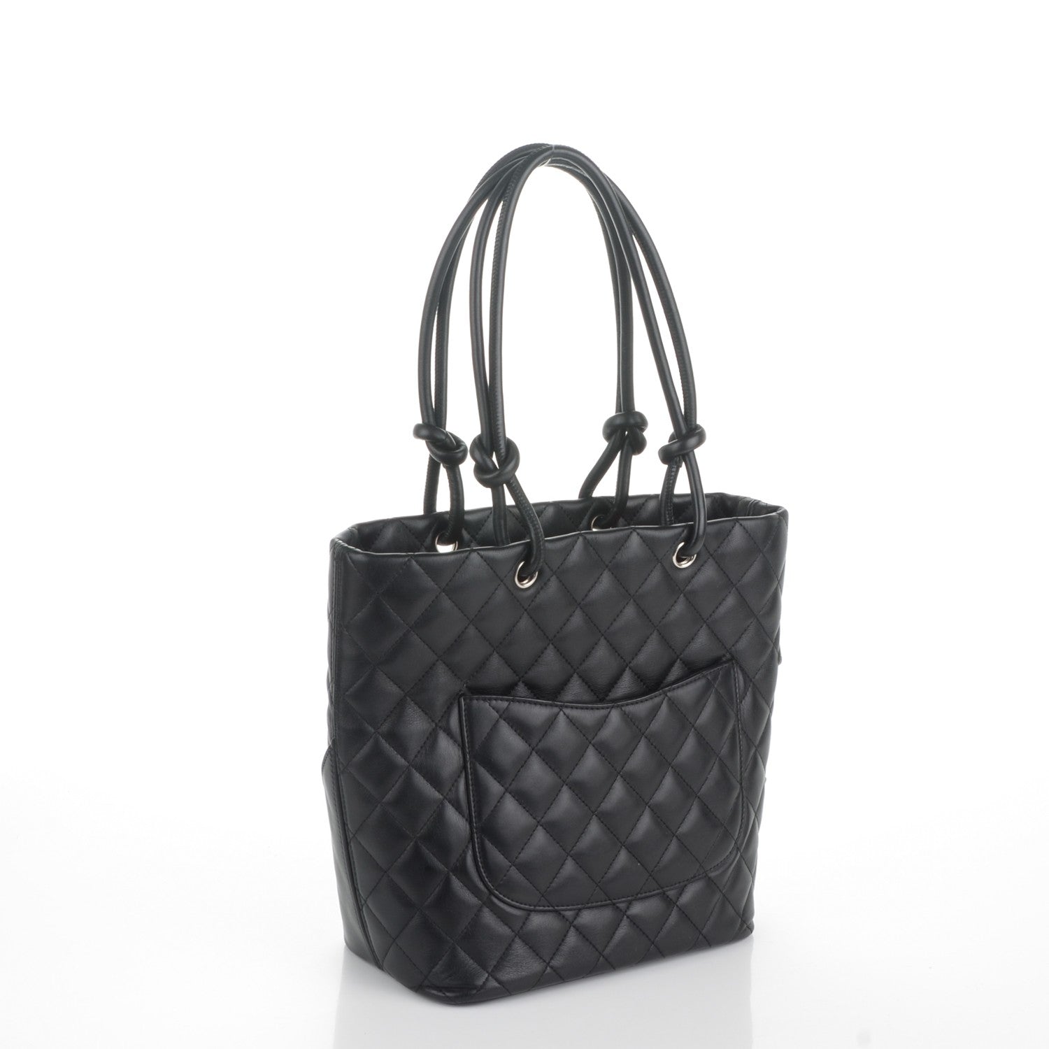 Chanel Calfskin Quilted Medium Cambon Tote Black White 3 of 7