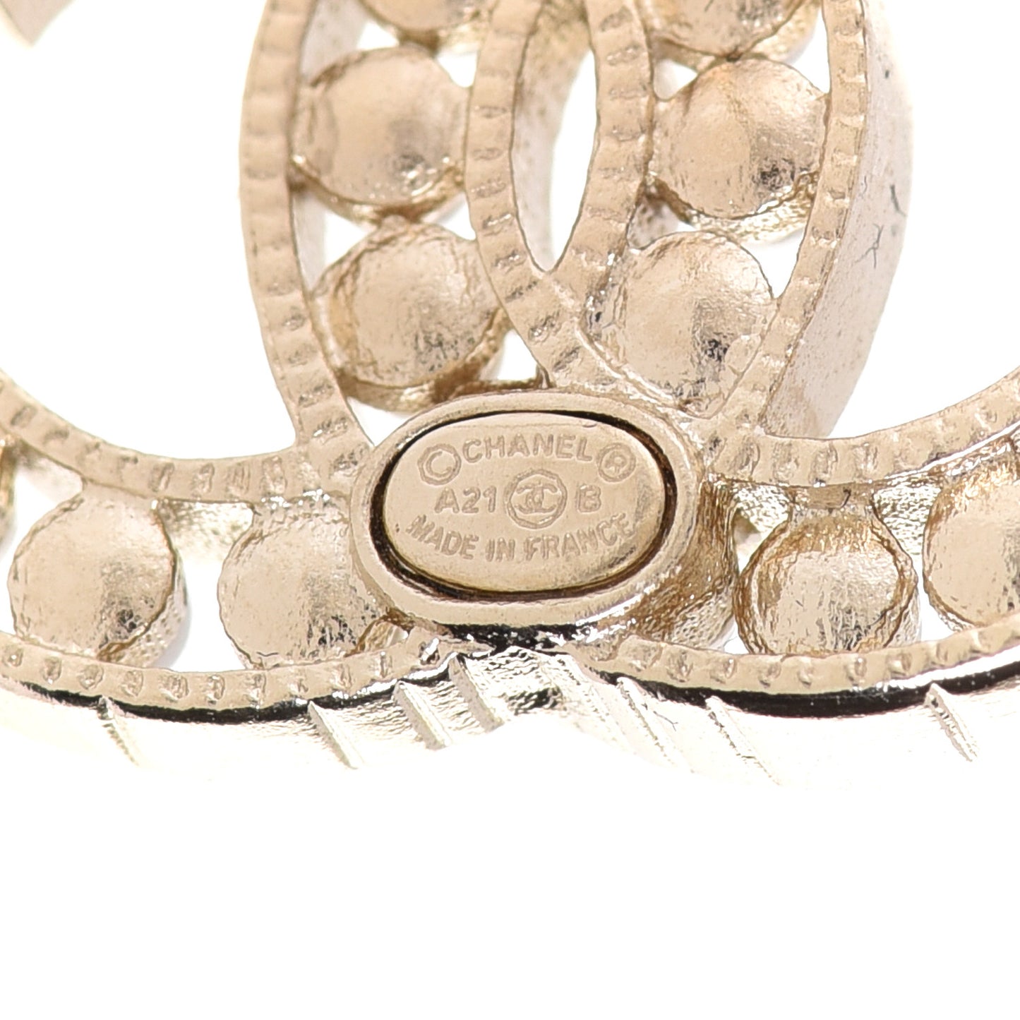 Pearl CC Earrings Gold