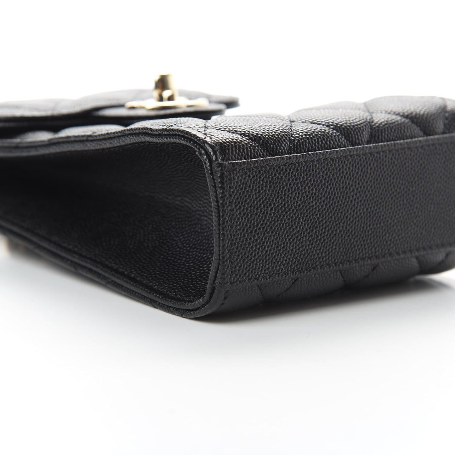 Caviar Quilted Classic Phone Holder Black