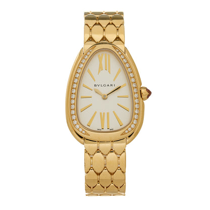 Bulgari 18K Yellow Gold Diamond Bezel 33mm Serpenti Seduttori Quartz Watch 1 of 5