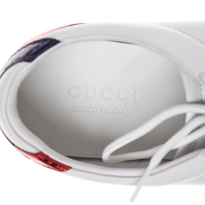 Gucci Calfskin Metallic Ayers Mens Bambi GG Sneakers 11 Great White Notte Red 7 of 10