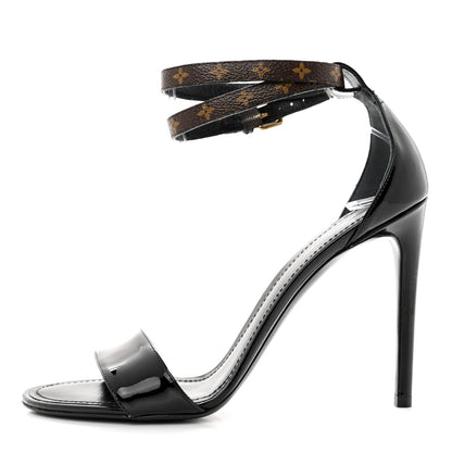 Louis Vuitton Patent Monogram Call Back Sandals 38.5 Black 1 of 12