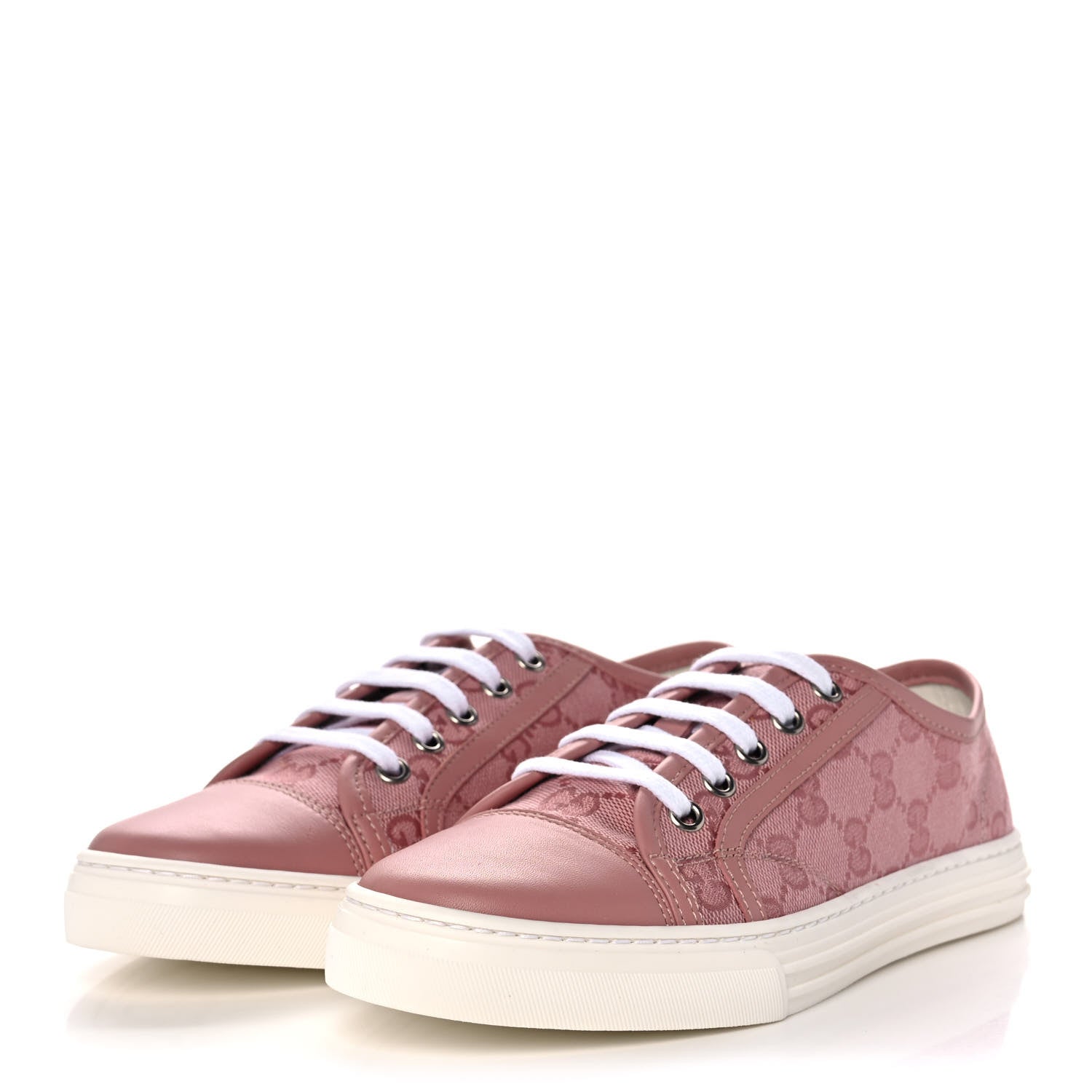 Gucci GG Monogram Calfskin Womens Low Top Sneakers 36 Pink Soft Pink 3 of 10