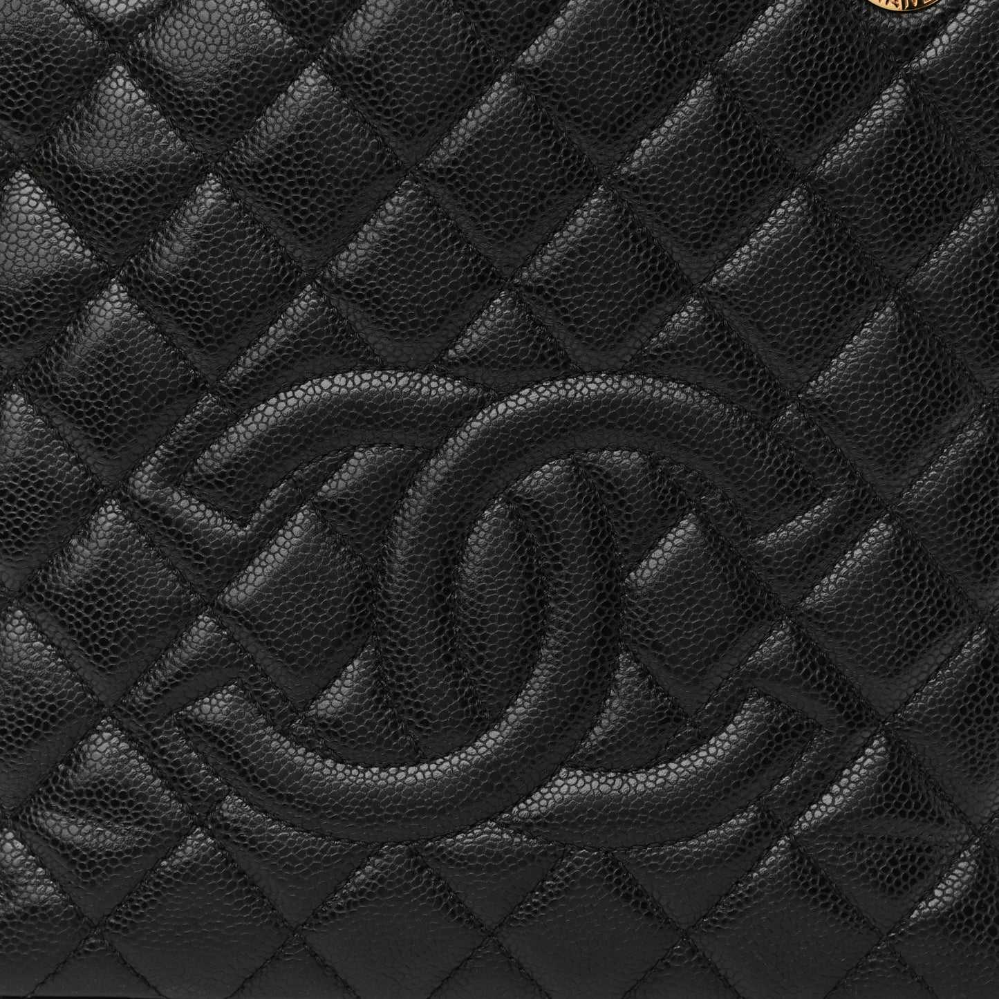 Caviar Quilted Petit Shopping Tote PST Black