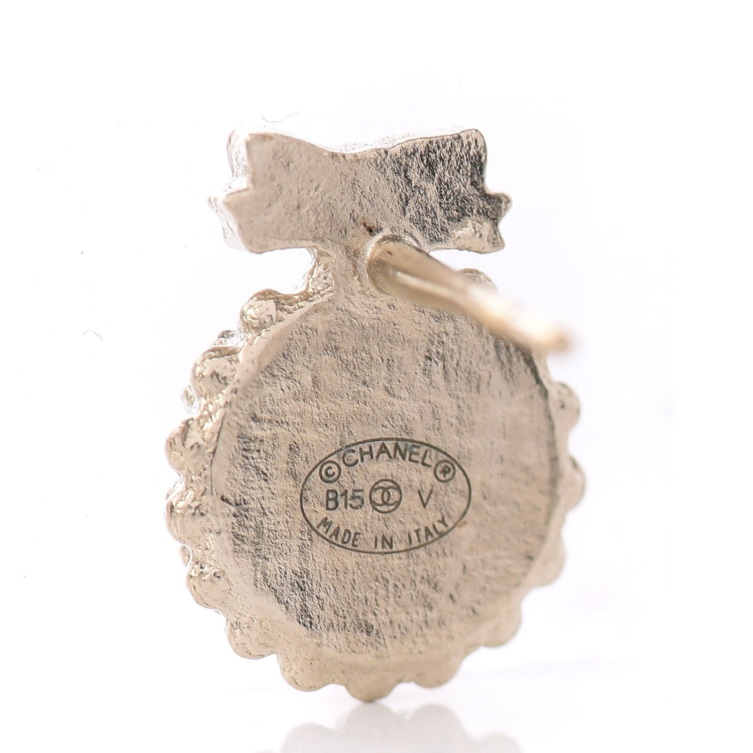 Chanel CC Bow Earrings Black Gold 3 of 4