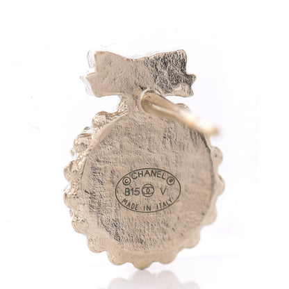 Chanel CC Bow Earrings Black Gold 3 of 4