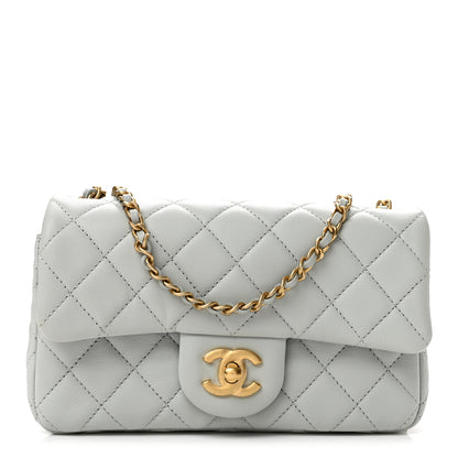Chanel Lambskin Quilted Mini Rectangular Pearl Crush Flap Grey 1 of 13