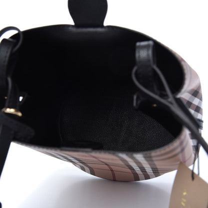 Burberry Haymarket Check Colours Small Lorne Bucket Crossbody Black 5 of 8