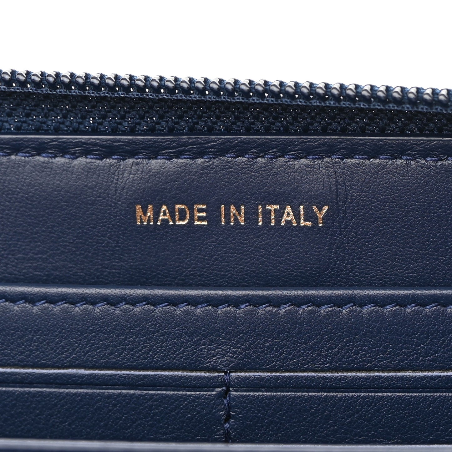 Lambskin Quilted Boy Zip Around Wallet Blue