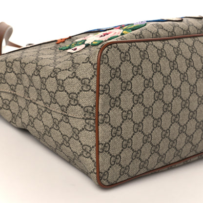 Gucci Soft GG Supreme Monogram Garden Collection Crossbody Tote Beige Tuscany 8 of 9