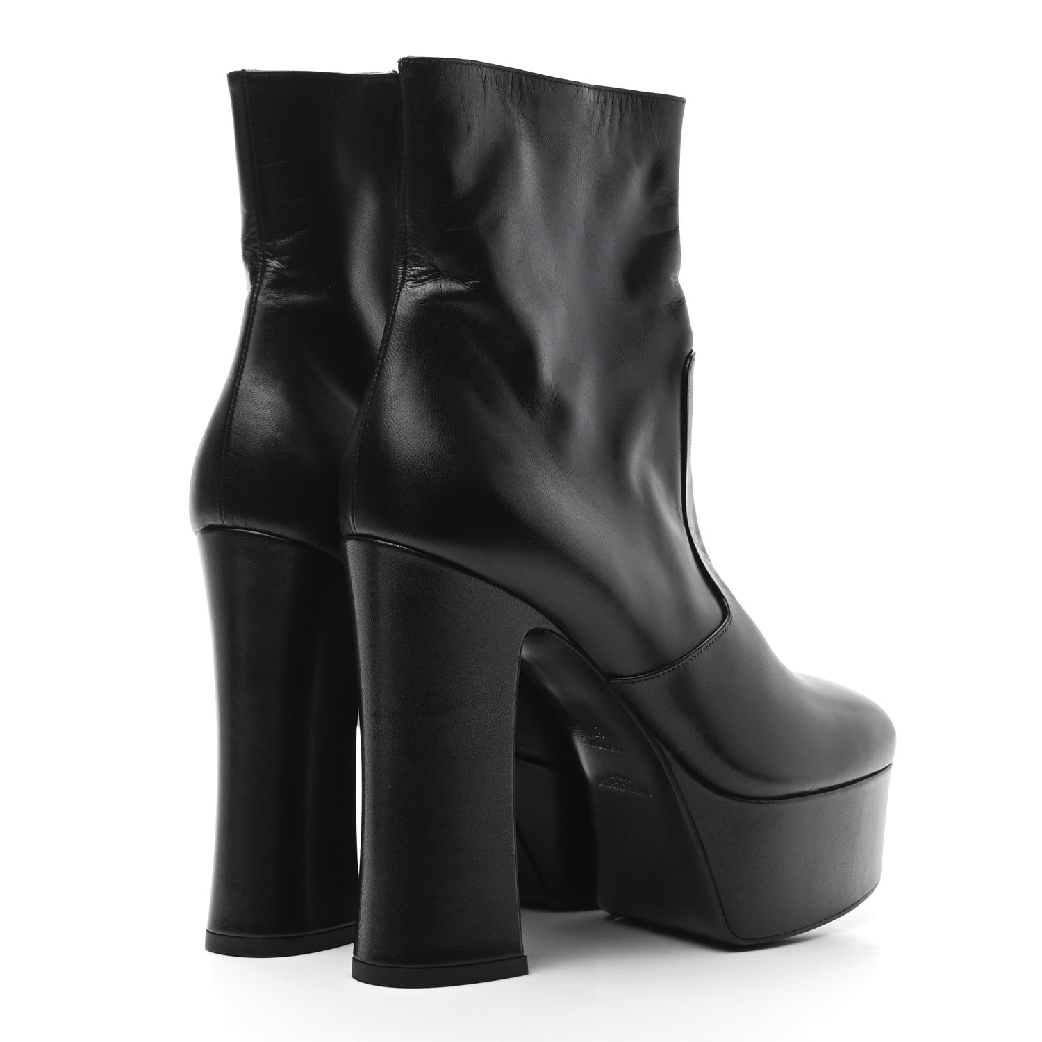 Saint Laurent Calfskin Candy Platform 125 Ankle Boots 37 Black 4 of 9