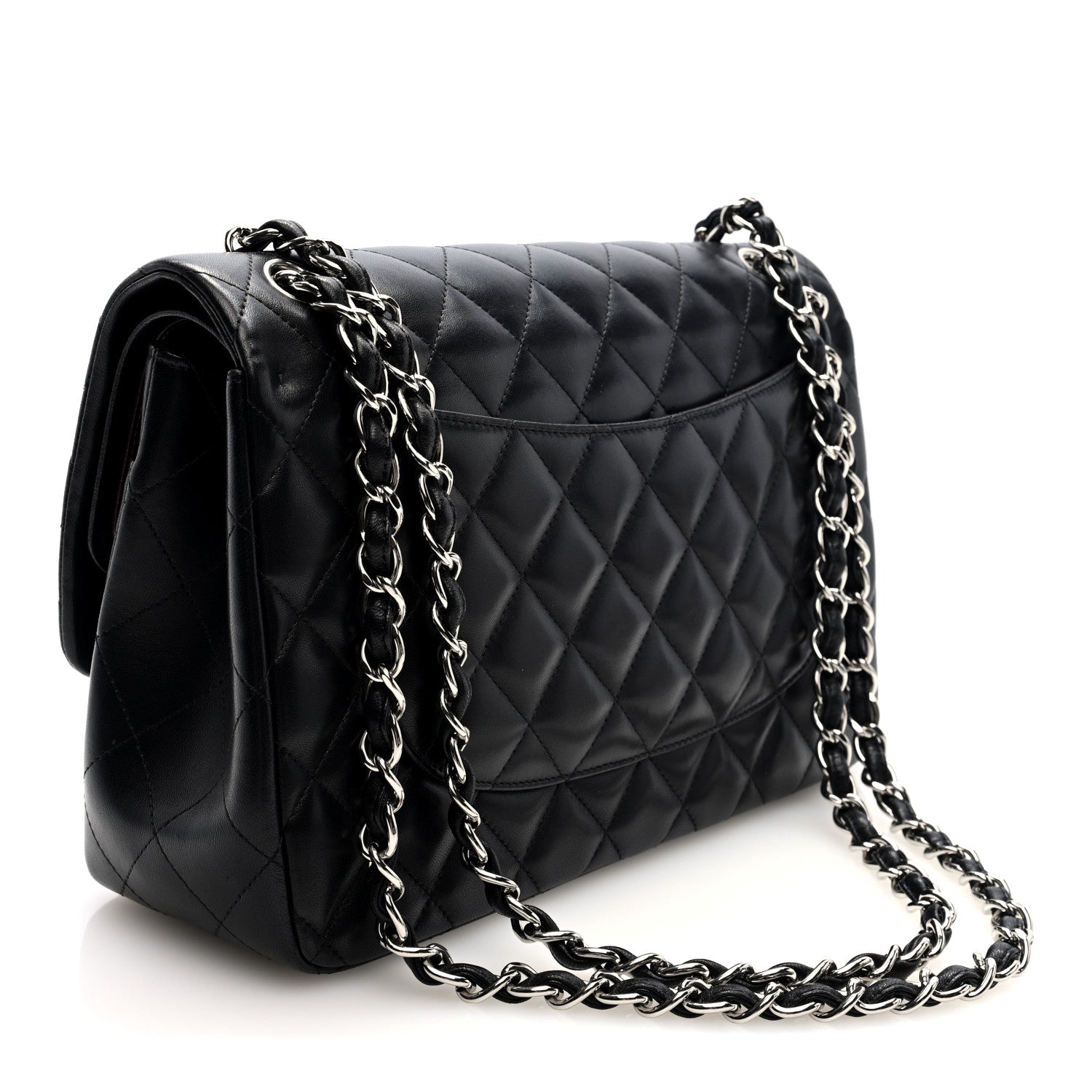 Chanel Lambskin Quilted Jumbo Double Flap Black 3 of 10