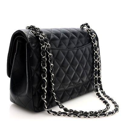 Chanel Lambskin Quilted Jumbo Double Flap Black 3 of 10