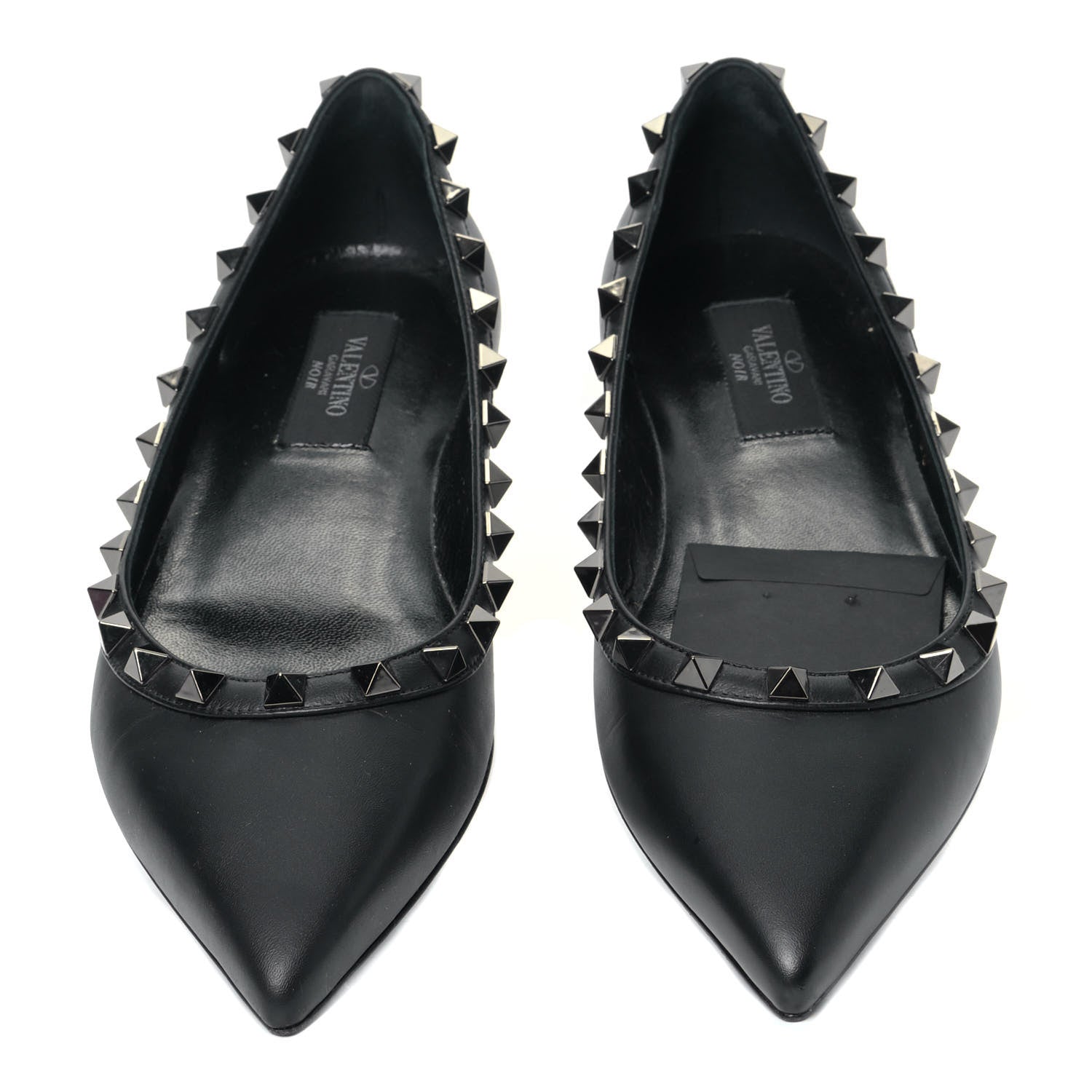 Valentino Garavani Calfskin Rockstud Ballerina Flats 36 Black 4 of 11