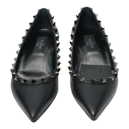 Valentino Garavani Calfskin Rockstud Ballerina Flats 36 Black 4 of 11