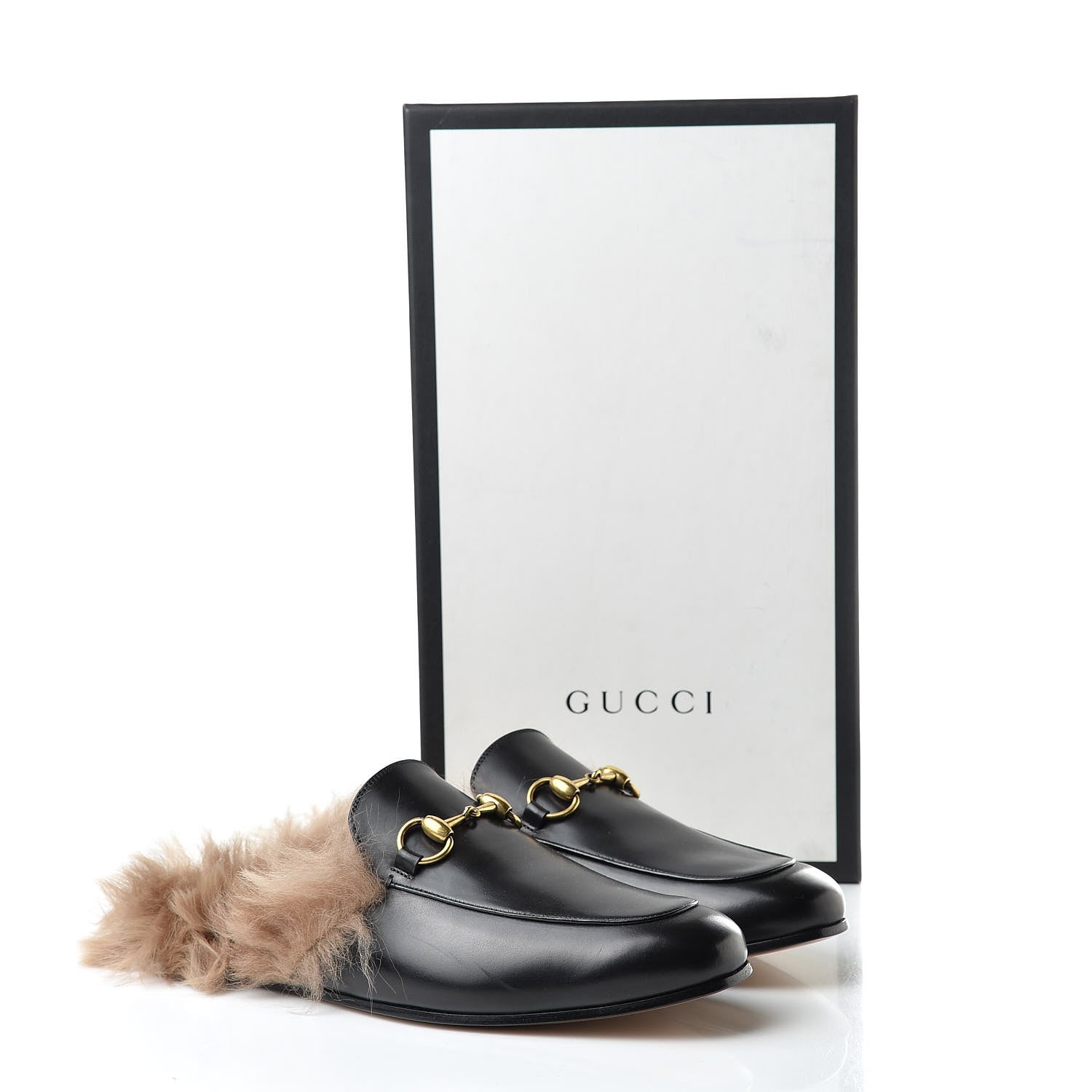 Gucci Calfskin Fur Mens Princetown Slippers 6 Black 9 of 9