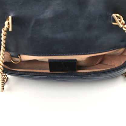 Gucci Calfskin Matelasse Super Mini GG Marmont Shoulder Bag Black 5 of 10