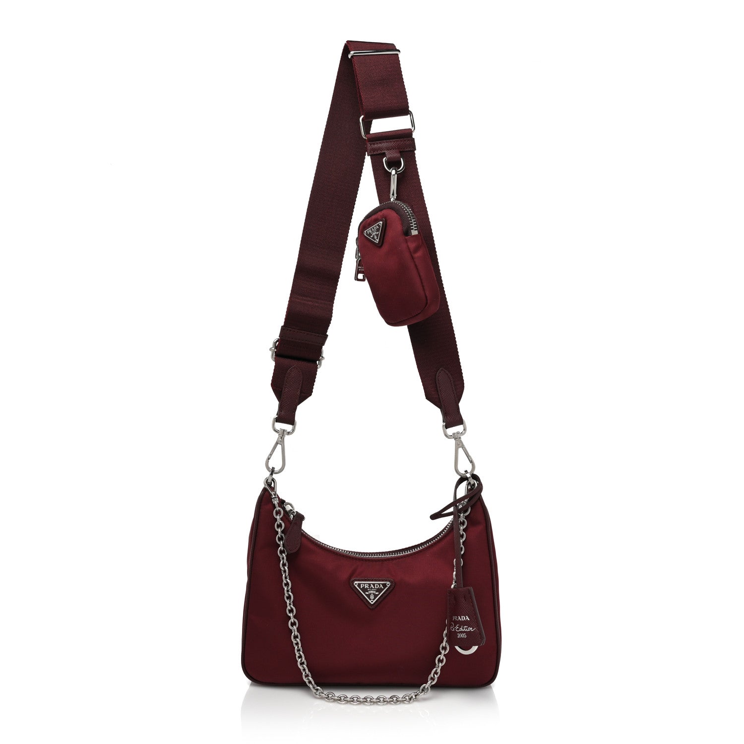 Prada Tessuto Nylon Re-Edition 2005 Shoulder Bag Granato 1 of 7