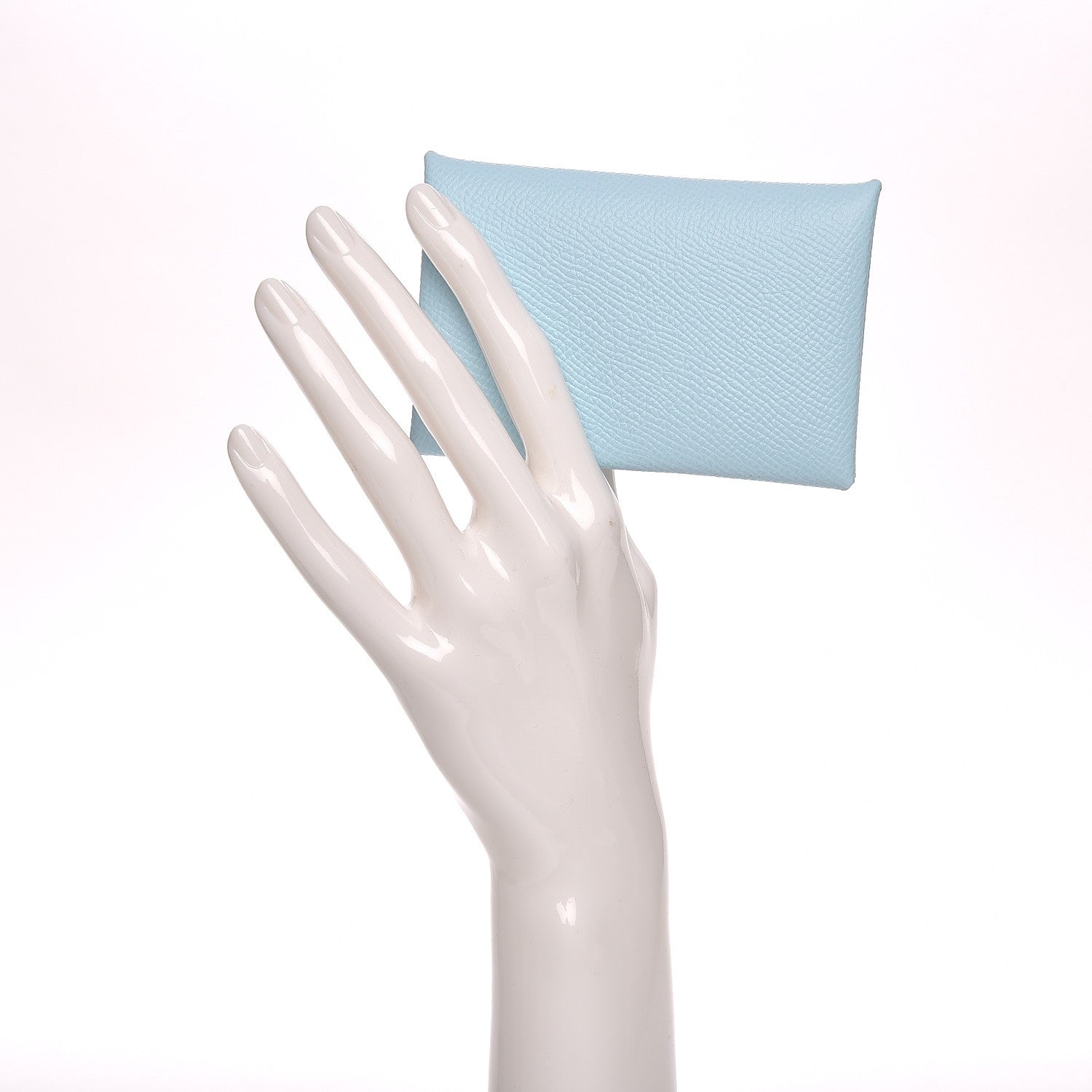 Hermes Epsom Calvi Card Case Bleu Atoll 2 of 8