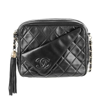 Chanel Lambskin Quilted Tassel Camera Case Black 1 of 9