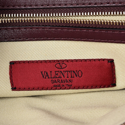 Valentino Garavani Vitello Large Rockstud Zip Wristlet Pouch Rubin 6 of 7