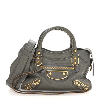 Balenciaga Chevre Gold Metallic Edge Hardware Mini City Gris Acier 1 of 10