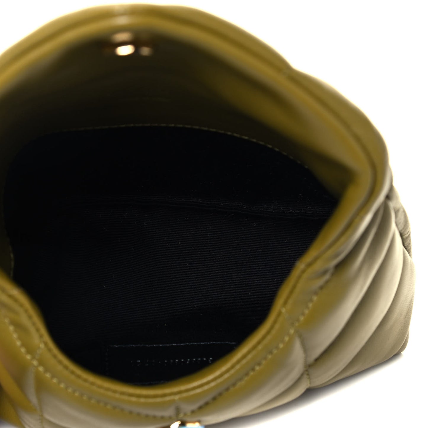 Lambskin Monogram Loulou Puffer Pouch Clutch Olive
