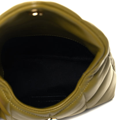 Saint Laurent Lambskin Monogram Loulou Puffer Pouch Clutch Olive 5 of 10