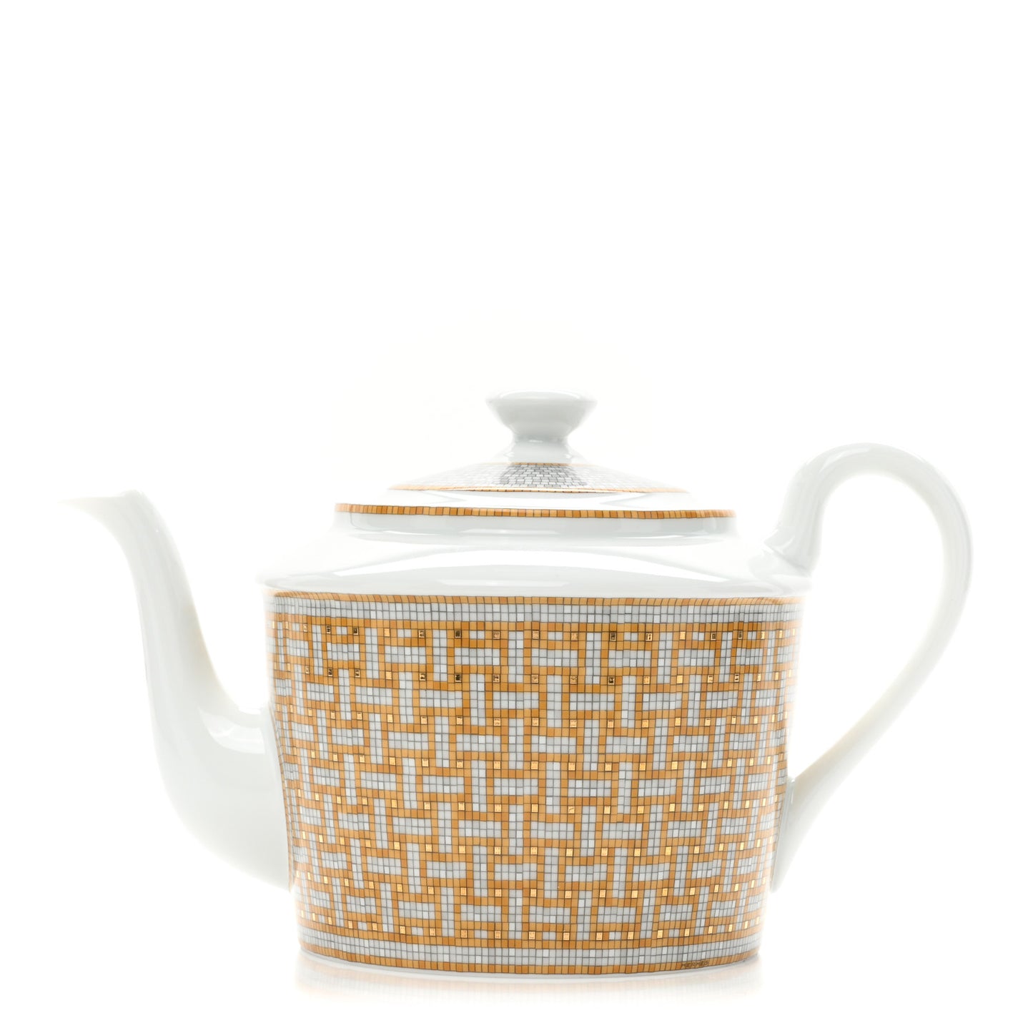 Porcelain 24 Gold Mosaique Teapot Cup Set Gold