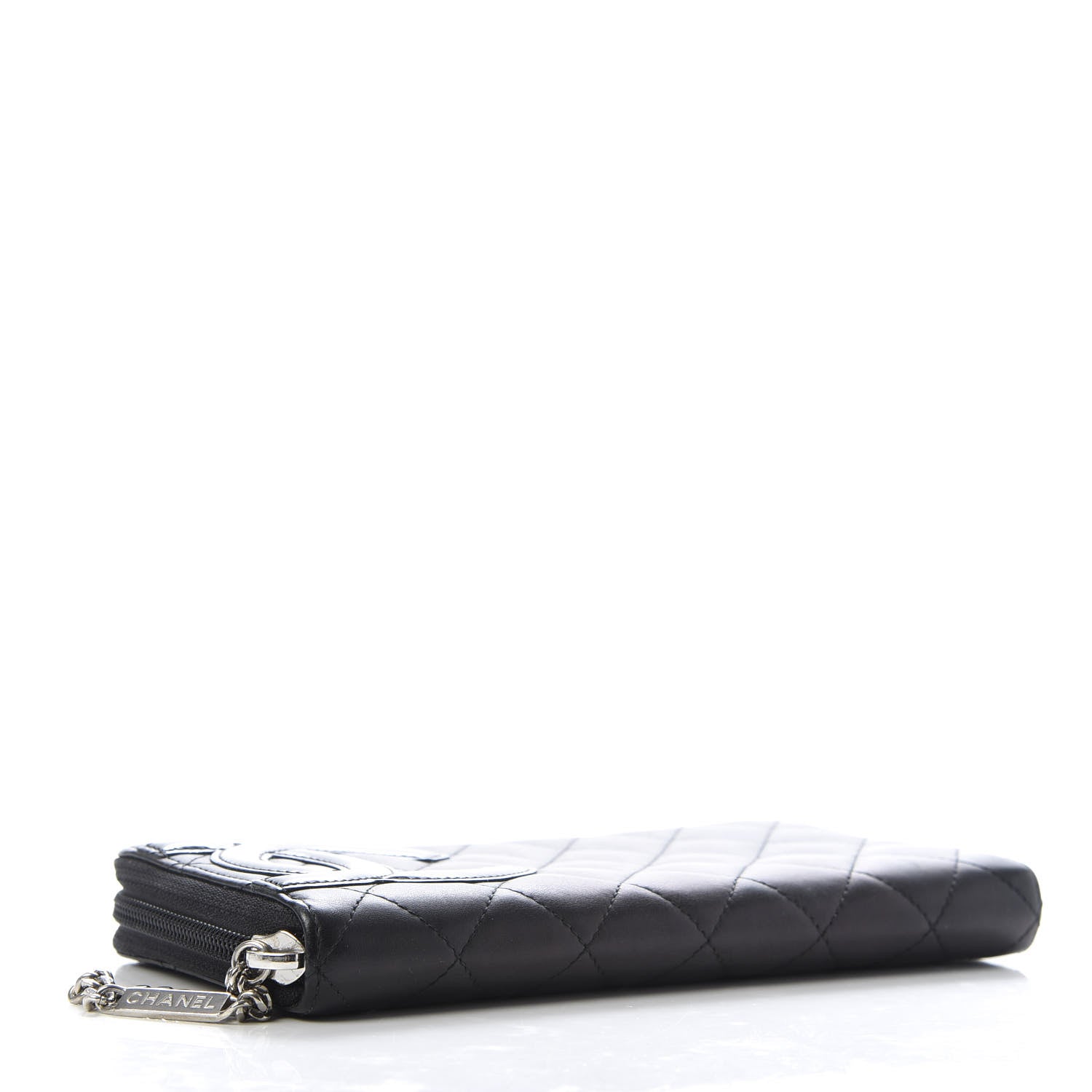 Chanel Calfskin Quilted Cambon Large Gusset Zip Around Wallet Black 4 of 10