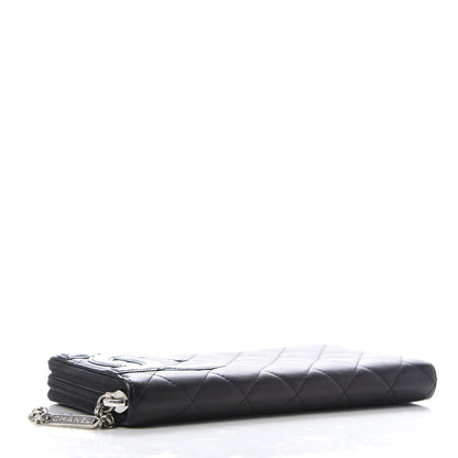 Chanel Calfskin Quilted Cambon Large Gusset Zip Around Wallet Black 4 of 10