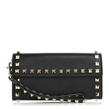 Valentino Garavani Nappa Rockstud Wristlet Clutch Black 1 of 15