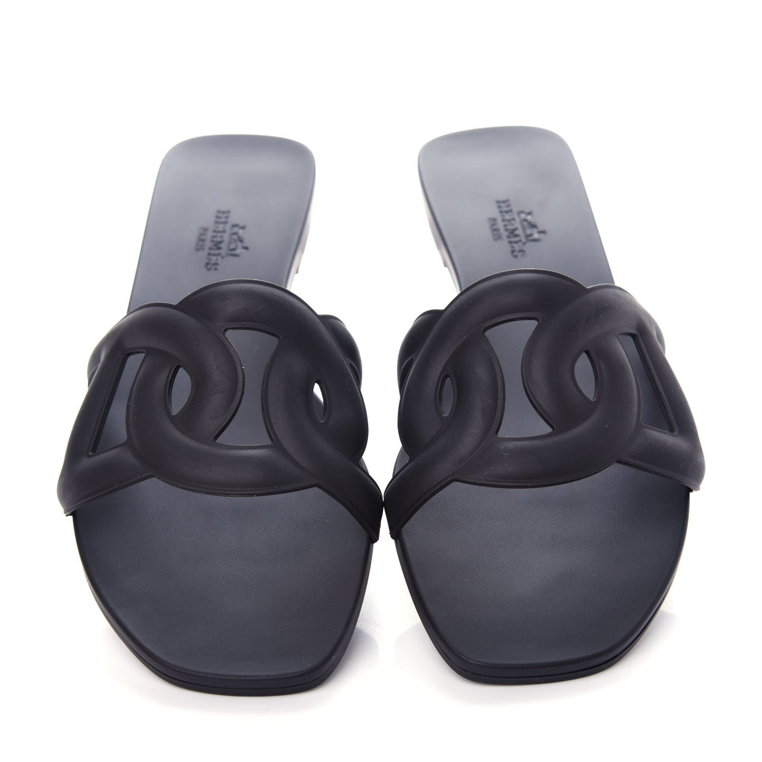 Hermes Rubber Aloha Sandals 36 Black 5 of 11
