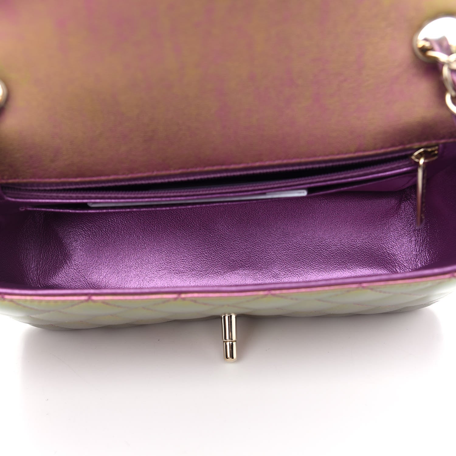 Chanel Iridescent Lambskin Quilted Mini Rectangular Flap Purple 5 of 9