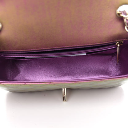 Chanel Iridescent Lambskin Quilted Mini Rectangular Flap Purple 5 of 9