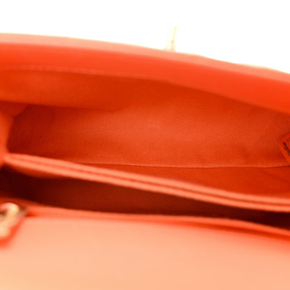 Chanel Calfskin Chevron Quilted Mini Coco Handle Flap Orange 5 of 10