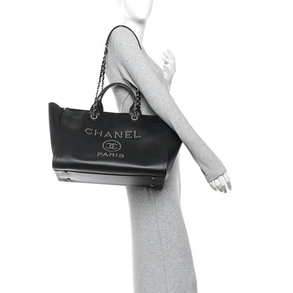 Chanel Caviar Medium Studded Deauville Tote Black 2 of 12