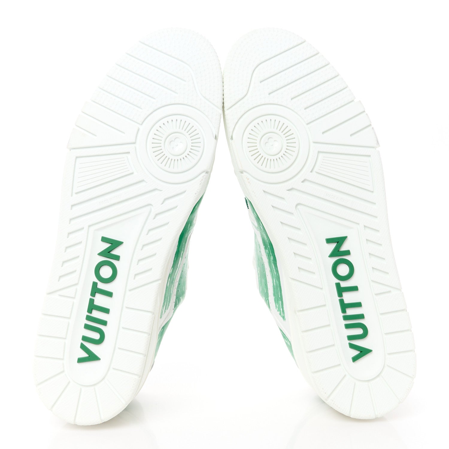 Louis Vuitton Calfskin Monogram Mens LV Trainer Sneakers 12 Green 5 of 9