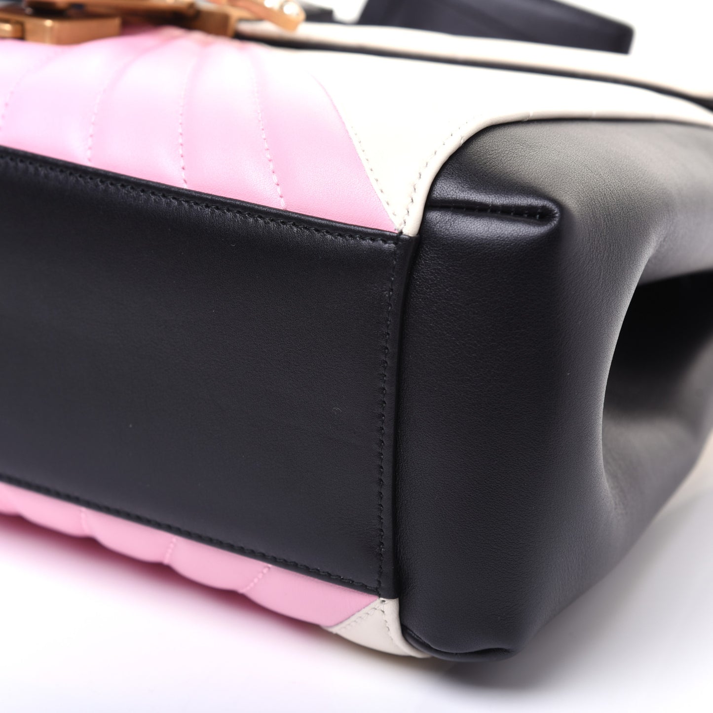 Calfskin Bamboo Trapuntata Queen Margaret Top Handle Bag Blue Agata Hibiscus Red Mystic White Sugar Pink